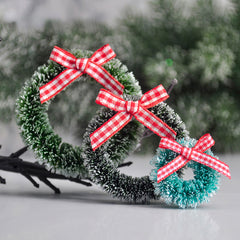 12pcs Christmas Garlands With Bows Xmas Vine Ring Decoration