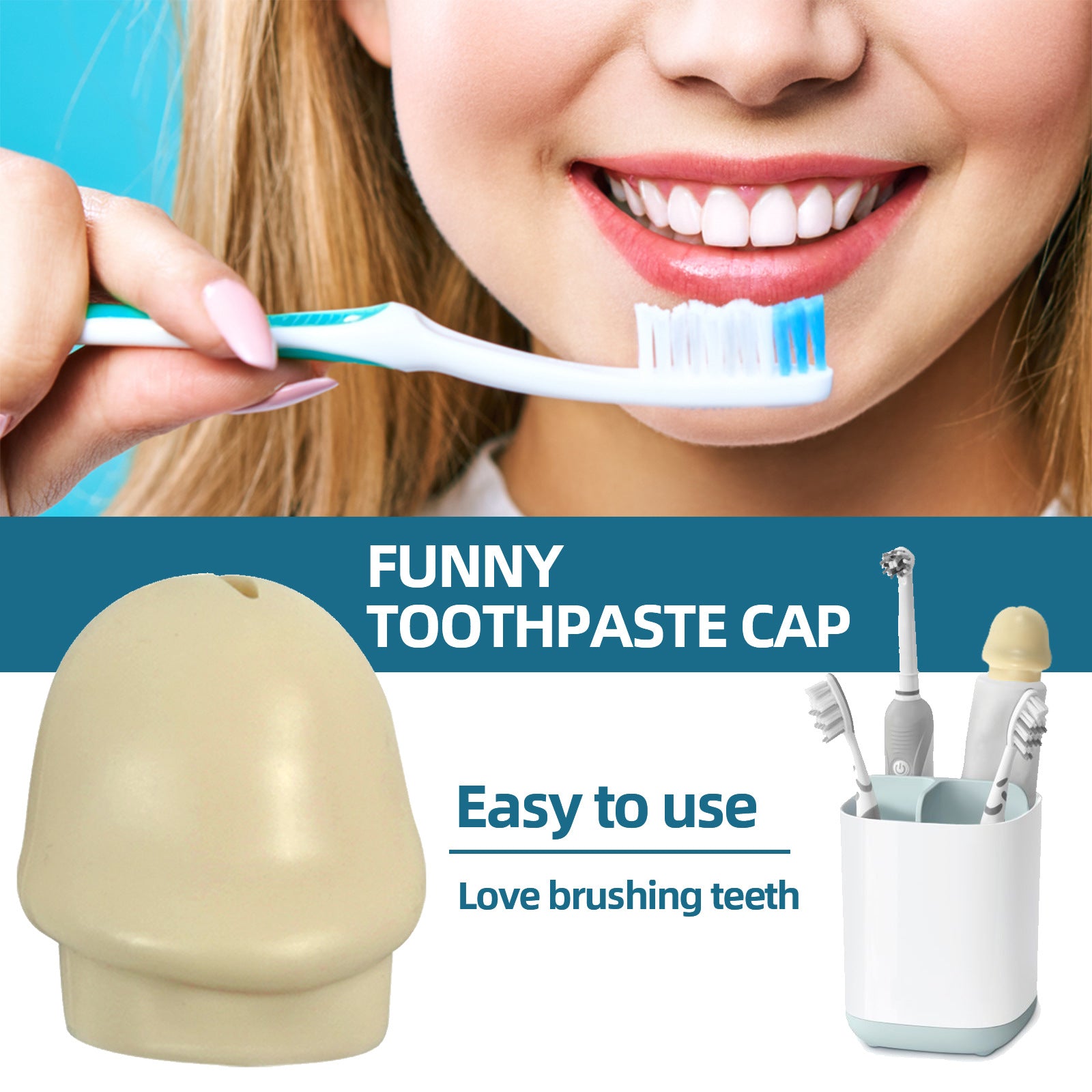 Self Closing Toothpaste Cap Dispenser for Adults - Portable Dustproof Squeezer
