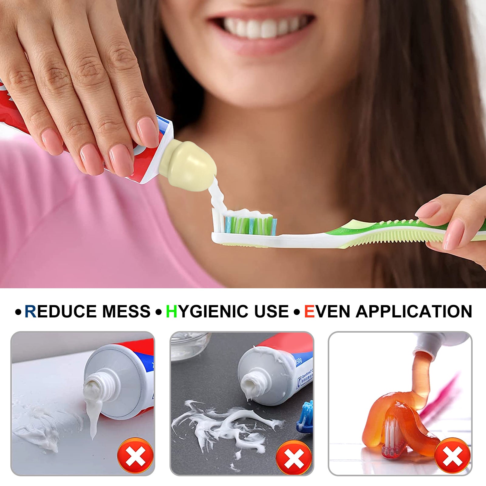 Self Closing Toothpaste Cap Dispenser for Adults - Portable Dustproof Squeezer