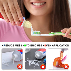 Self Closing Toothpaste Cap Dispenser for Adults - Portable Dustproof Squeezer