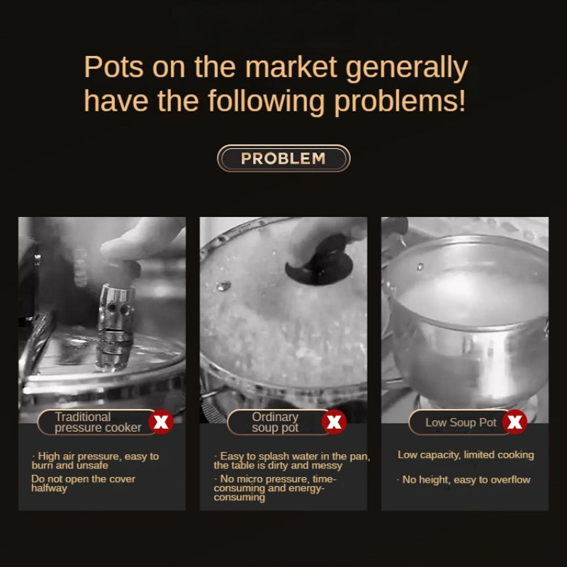 304 Stainless Steel Micro Pressure Pot Soup Pot with Thickened Composite Pot