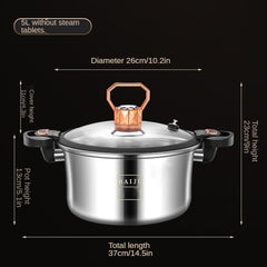 304 Stainless Steel Micro Pressure Pot Soup Pot with Thickened Composite Pot