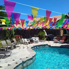 Peabownn Multicolor Flags Colorful Banner Garlands Triangle Shaped Banner
