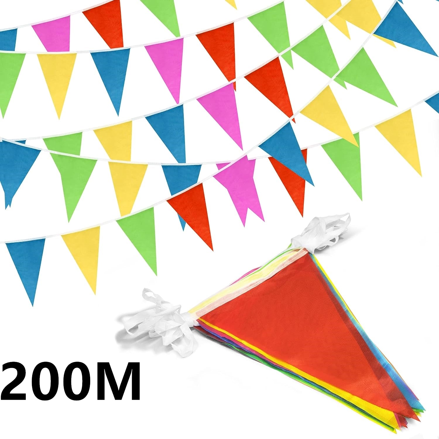 Peabownn Multicolor Flags Colorful Banner Garlands Triangle Shaped Banner