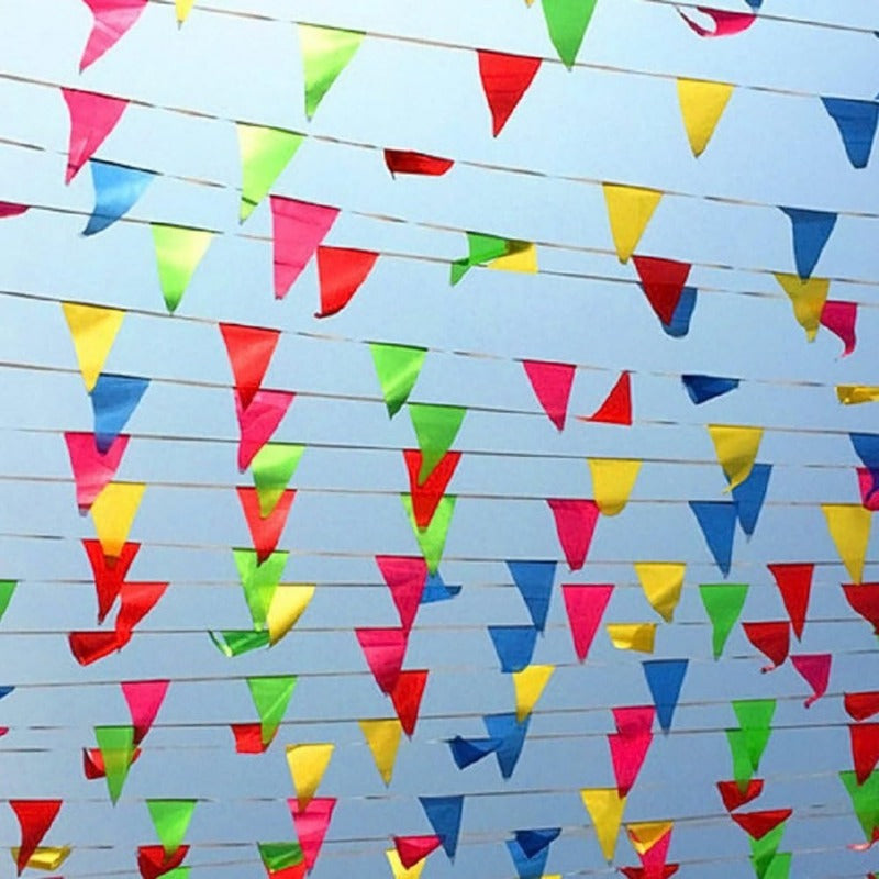 Peabownn Multicolor Flags Colorful Banner Garlands Triangle Shaped Banner