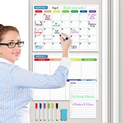 2pcs Magnetic Duties Chart for Adults and Refrigerator Weekly Schedule Board