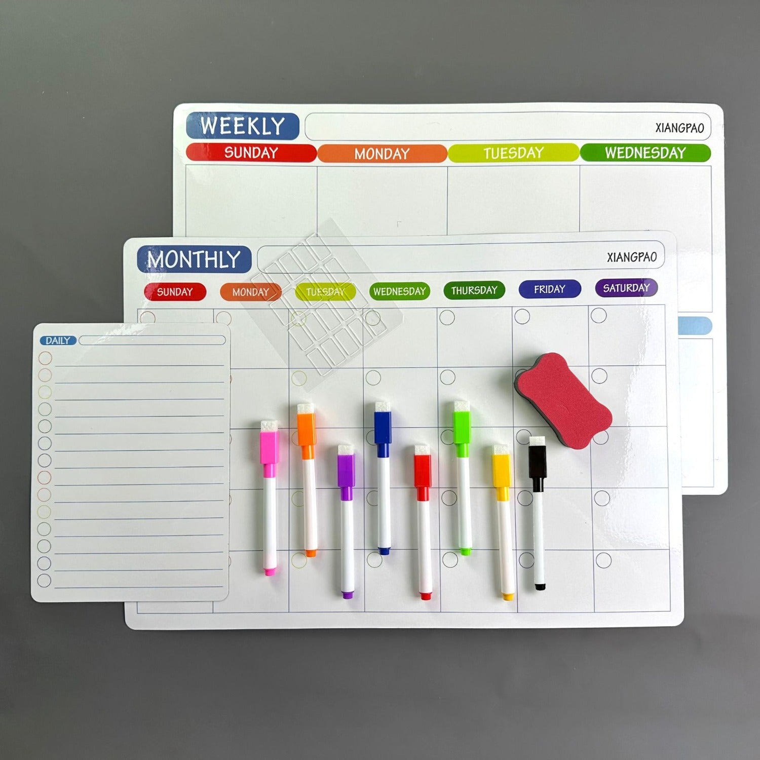 2pcs Magnetic Duties Chart for Adults and Refrigerator Weekly Schedule Board