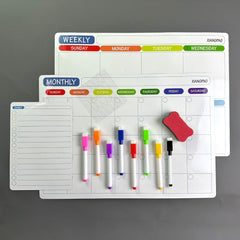 2pcs Magnetic Duties Chart for Adults and Refrigerator Weekly Schedule Board