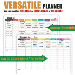 2pcs Magnetic Duties Chart for Adults and Refrigerator Weekly Schedule Board