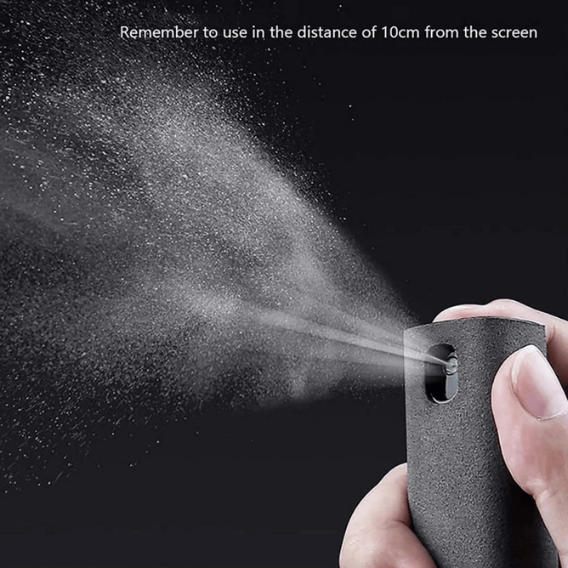 2in1 Microfiber Screen Cleaner Spray Set Mobile Phone Computer Glasses Wipes