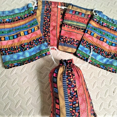 5pcs Ethnic Style Pattern Fabric Quilting Squares