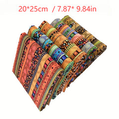 5pcs Ethnic Style Pattern Fabric Quilting Squares