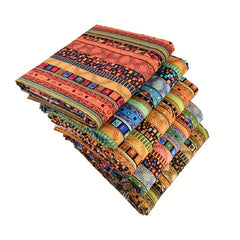 5pcs Ethnic Style Pattern Fabric Quilting Squares