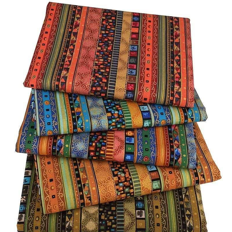 5pcs Ethnic Style Pattern Fabric Quilting Squares