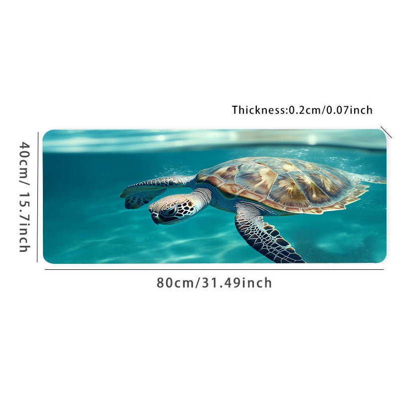 3D Turtle Large Mousepad HD Keyboard Pad Natural Rubber Anti Slip