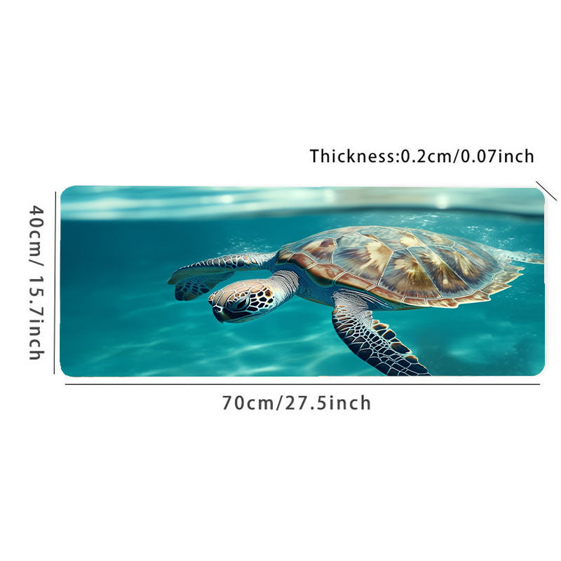 3D Turtle Large Mousepad HD Keyboard Pad Natural Rubber Anti Slip