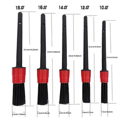 5pcs Detailing Brush Set Boar Hair Mixed Fiber Plastic Handle for Car Cleaning