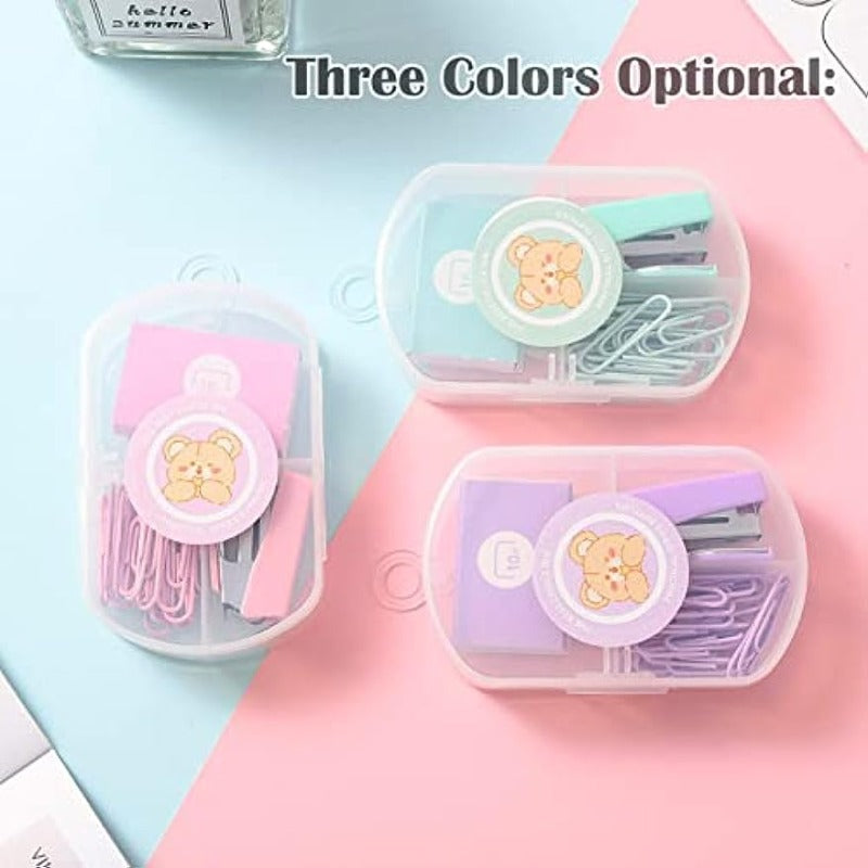 Mini Stapler Small Stapler With 100pcs Staples Purple Pink