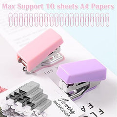 Mini Stapler Small Stapler With 100pcs Staples Purple Pink