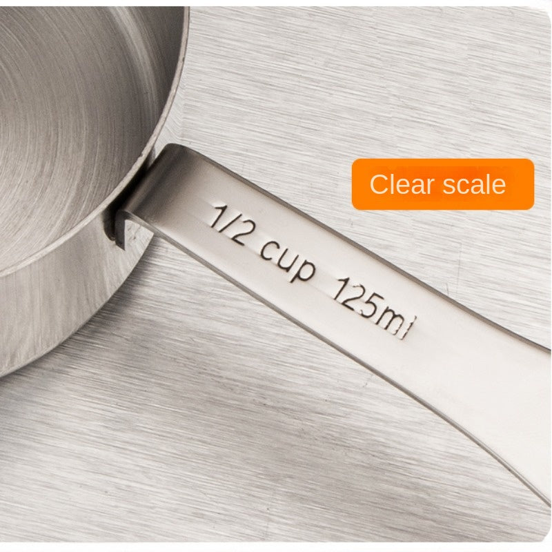 4pcs Stainless Steel Measuring Spoon & Cup Set Kitchen Scale Gram Spoons