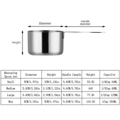 4pcs Stainless Steel Measuring Spoon & Cup Set Kitchen Scale Gram Spoons