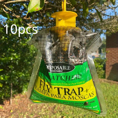 10pcs Disposable Fly Trapping Bag Non-toxic Fly Trap Bag with Bait