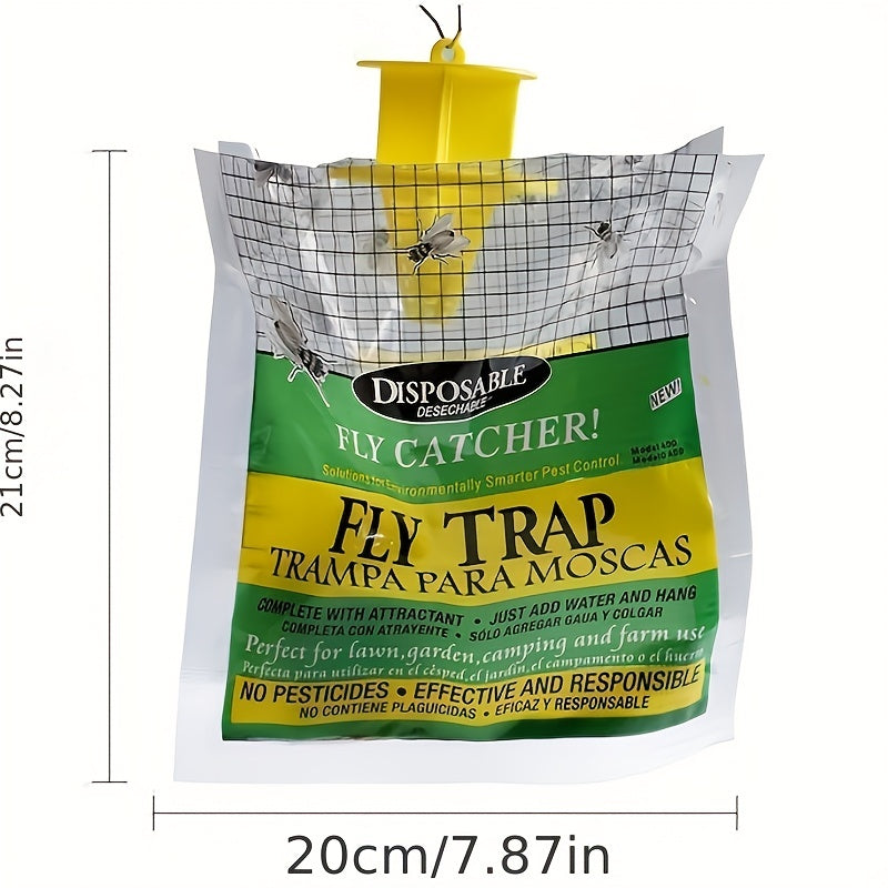 10pcs Disposable Fly Trapping Bag Non-toxic Fly Trap Bag with Bait