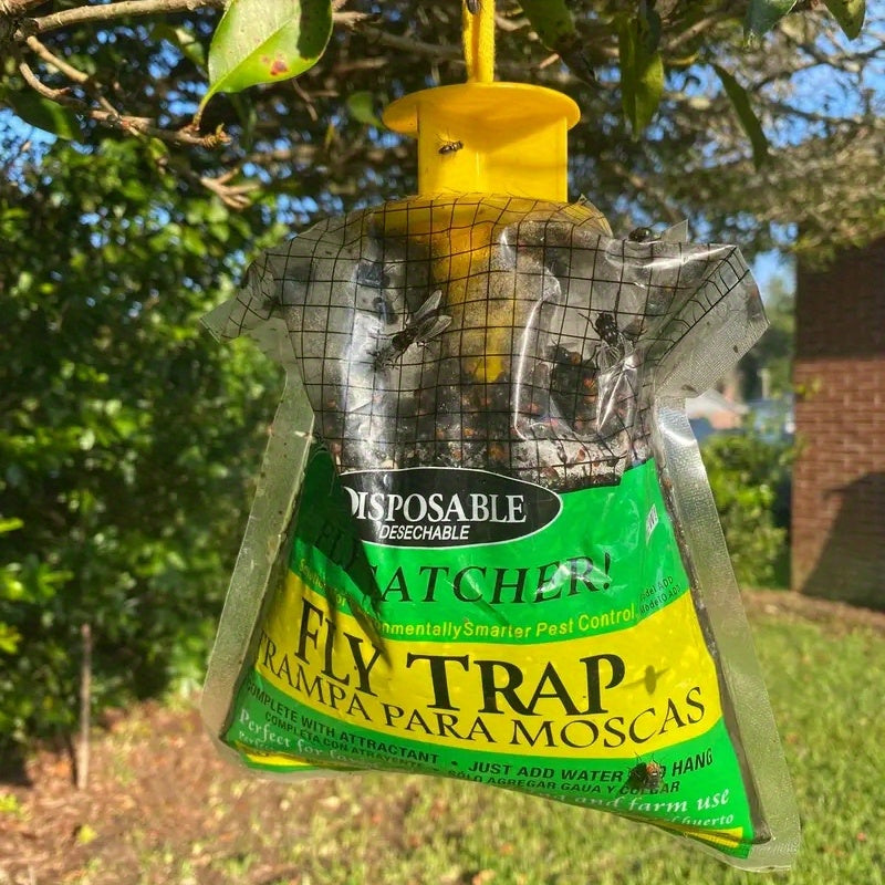 10pcs Disposable Fly Trapping Bag Non-toxic Fly Trap Bag with Bait