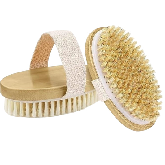 2pcs Wooden Bath Body Brush Natural Bristle Soft Scrubber
