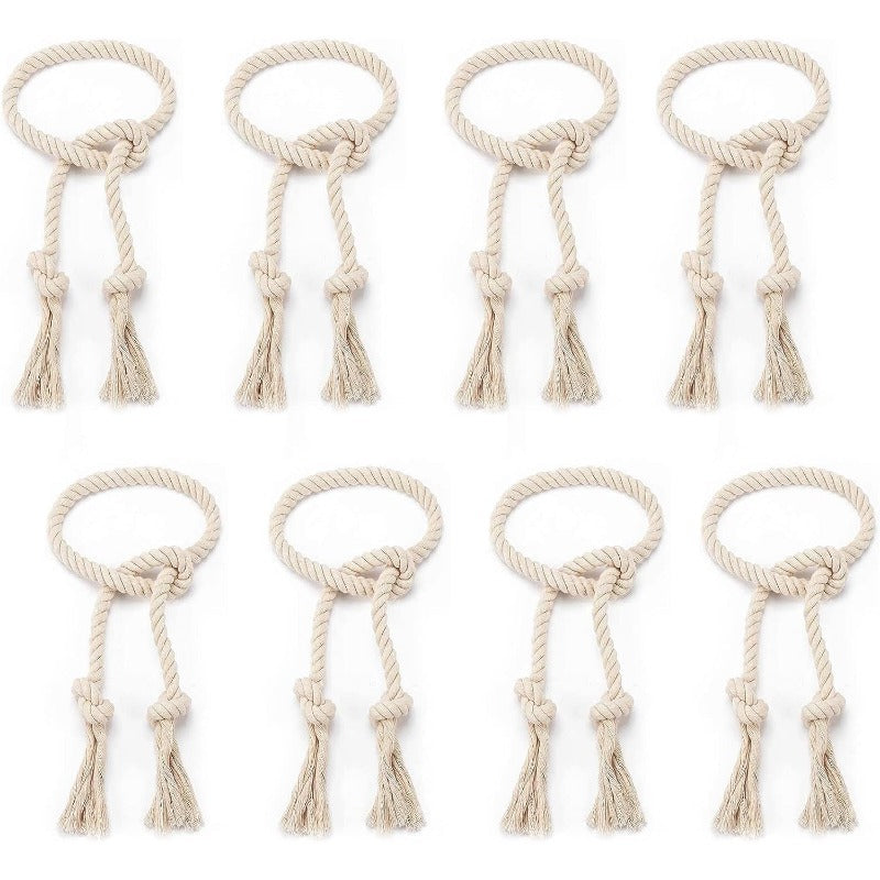 8pcs Natural Cotton Curtain Ties Cream Style Curtain Holdback For Bedroom