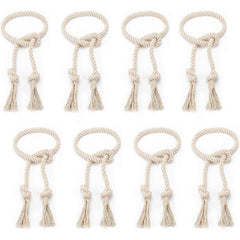 8pcs Natural Cotton Curtain Ties Cream Style Curtain Holdback For Bedroom