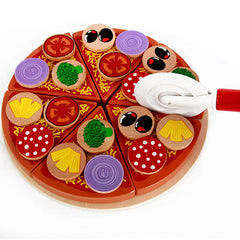 Wooden Mushroom Pizza Cut Play House Toy Educational