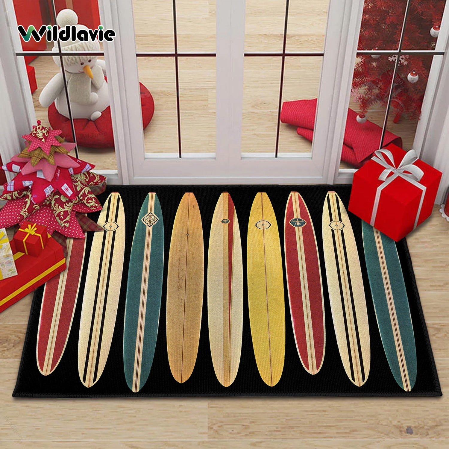 Indoor Doormat Floor Door Mats Summer Theme Non Slip Soft Bath Rug Surfboards