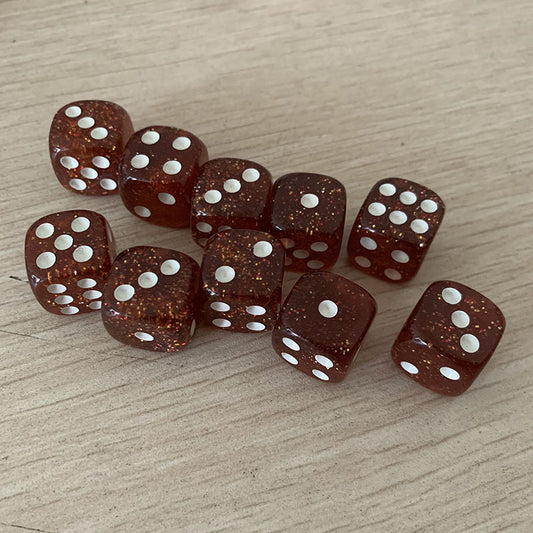 10pcs Golden Scallion Powder Dice Set 16mm