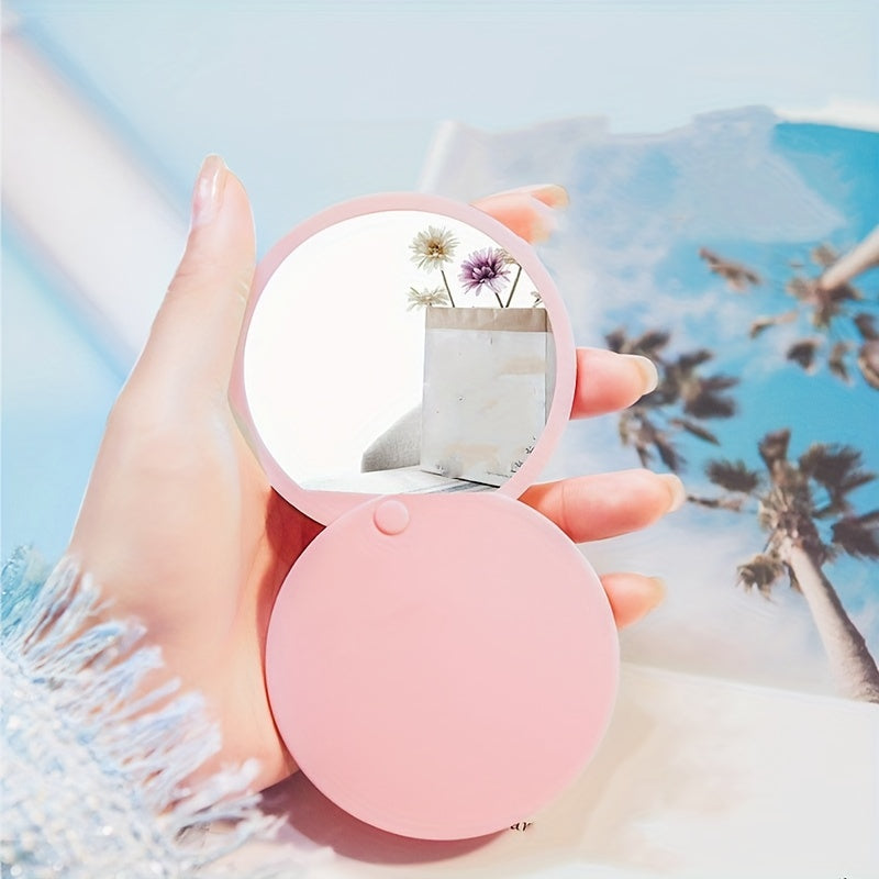 Mini Round Travel Mirror for Girls Compact Handheld Makeup Mirror