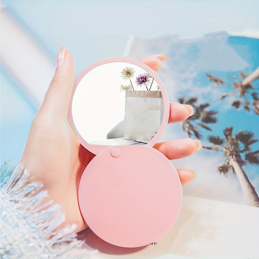 Mini Round Travel Mirror for Girls Compact Handheld Makeup Mirror