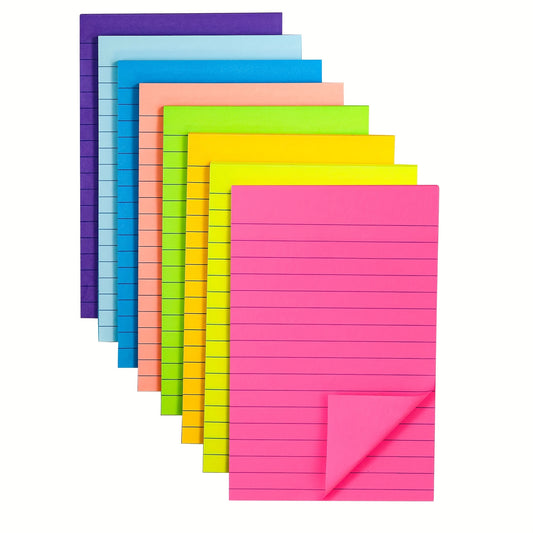 1pc 50 Sheets Lined Sticky Notes Post Self Sticky Notes Pad 10x16.5cm Bright