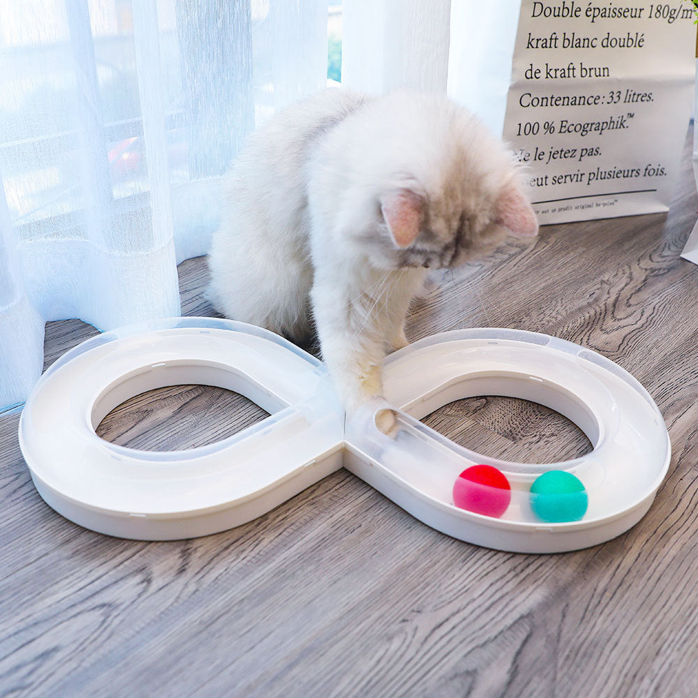 Interactive Cat Turntable Track Plastic Cat Toy Plate For Indoor Cats Kittens