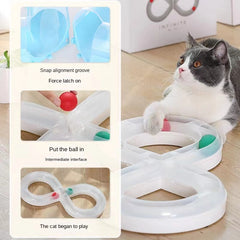 Interactive Cat Turntable Track Plastic Cat Toy Plate For Indoor Cats Kittens