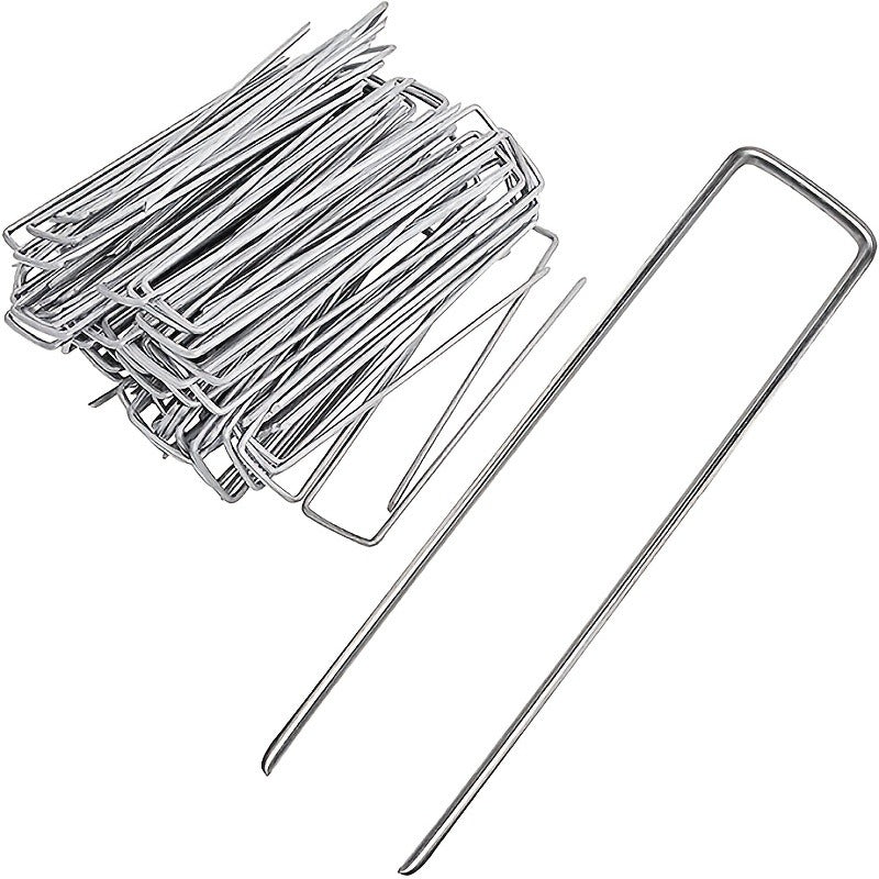 50pcs Heavy Duty U Shaped Garden Stakes for Weed Fabric & Tents