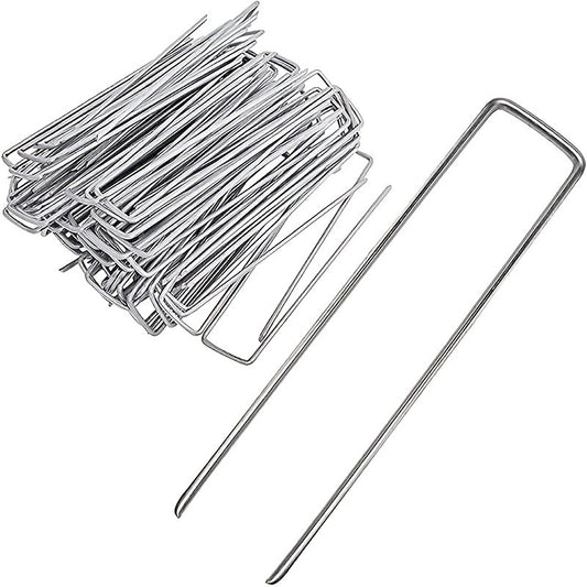 50pcs Heavy Duty U Shaped Garden Stakes for Weed Fabric & Tents