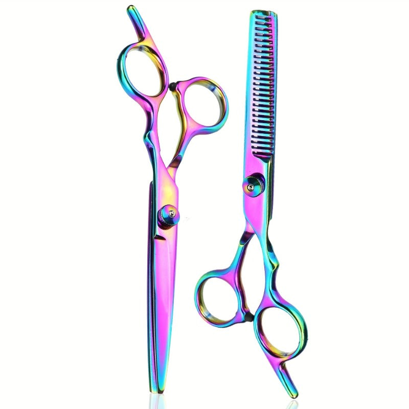 Rainbow Hair Cutting Scissors Hair Thinning Shears - Professional Grade