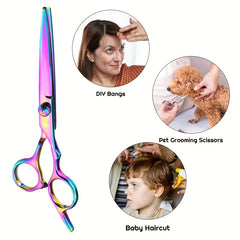 Rainbow Hair Cutting Scissors Hair Thinning Shears - Professional Grade