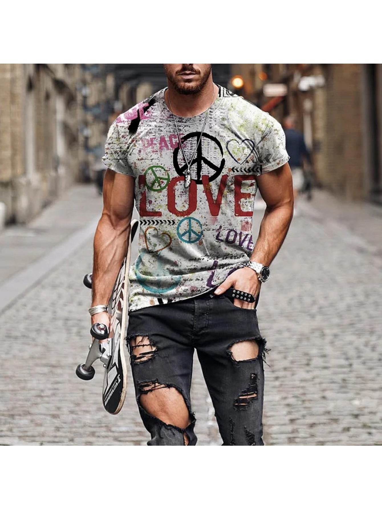 MEXICAN PRIDE Eagle Snake Print Men's Graphic Tee