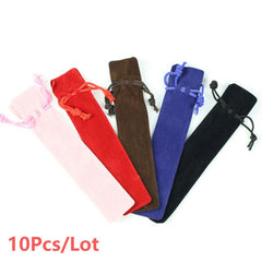 10pcs Plush Cloth Pen Bag Double Sided Velvet Pen Pouch