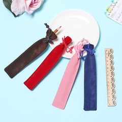 10pcs Plush Cloth Pen Bag Double Sided Velvet Pen Pouch