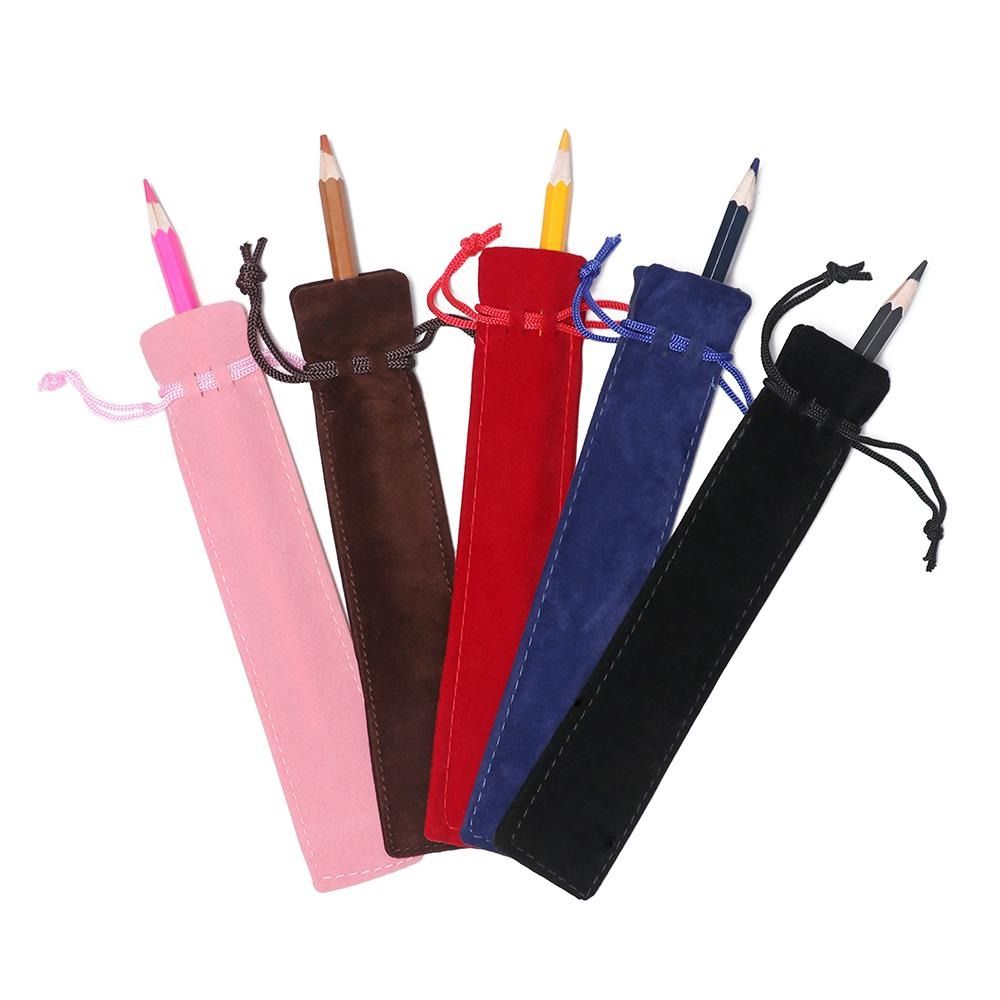 10pcs Plush Cloth Pen Bag Double Sided Velvet Pen Pouch