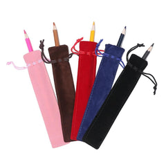 10pcs Plush Cloth Pen Bag Double Sided Velvet Pen Pouch