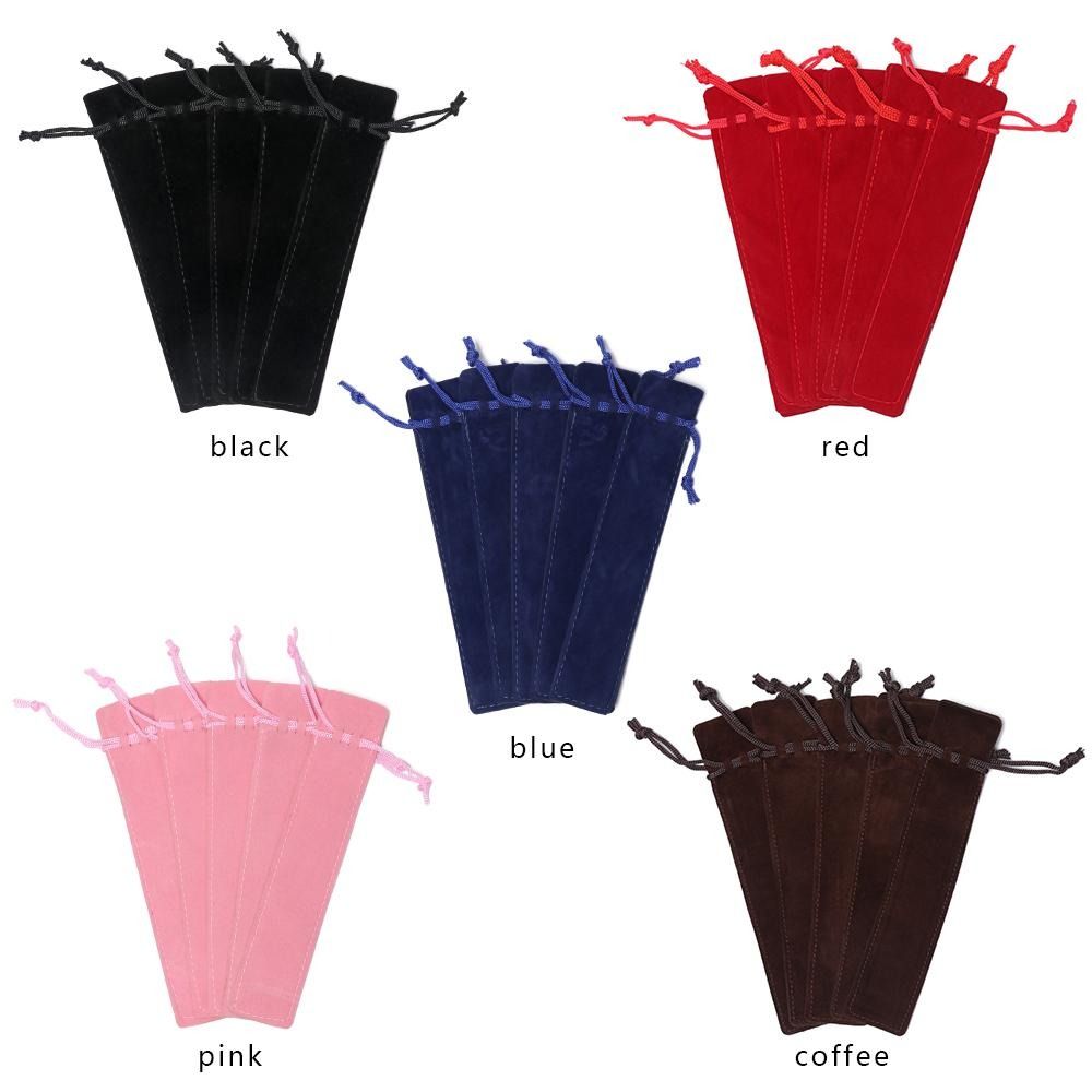 10pcs Plush Cloth Pen Bag Double Sided Velvet Pen Pouch