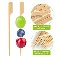 100pcs Bamboo Cocktail Picks Party Toothpicks Bamboo Skewers for Appetizers
